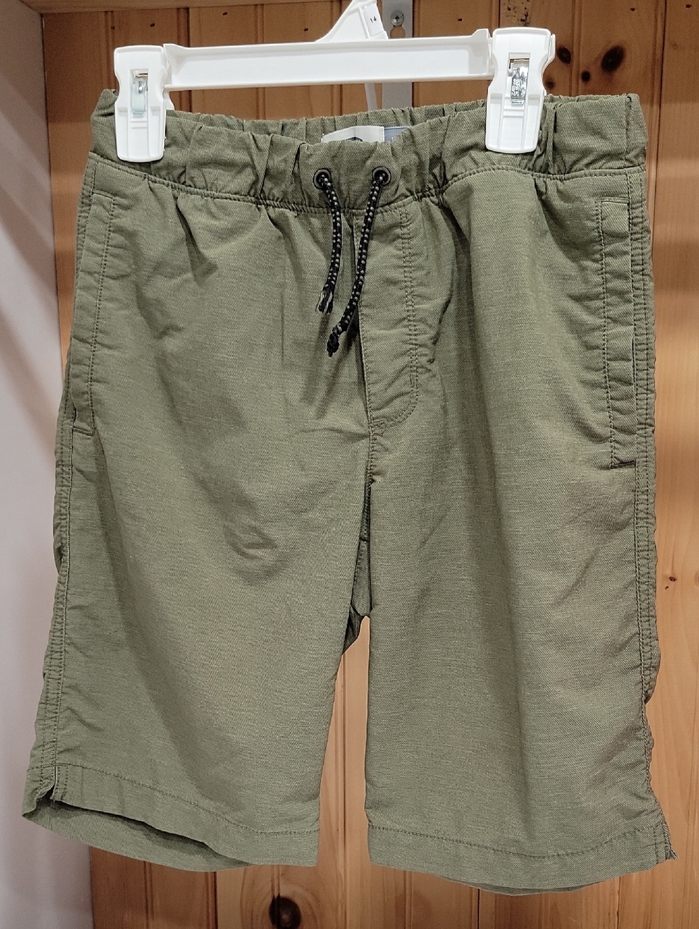 Casual Drawstring Olive Green Shorts